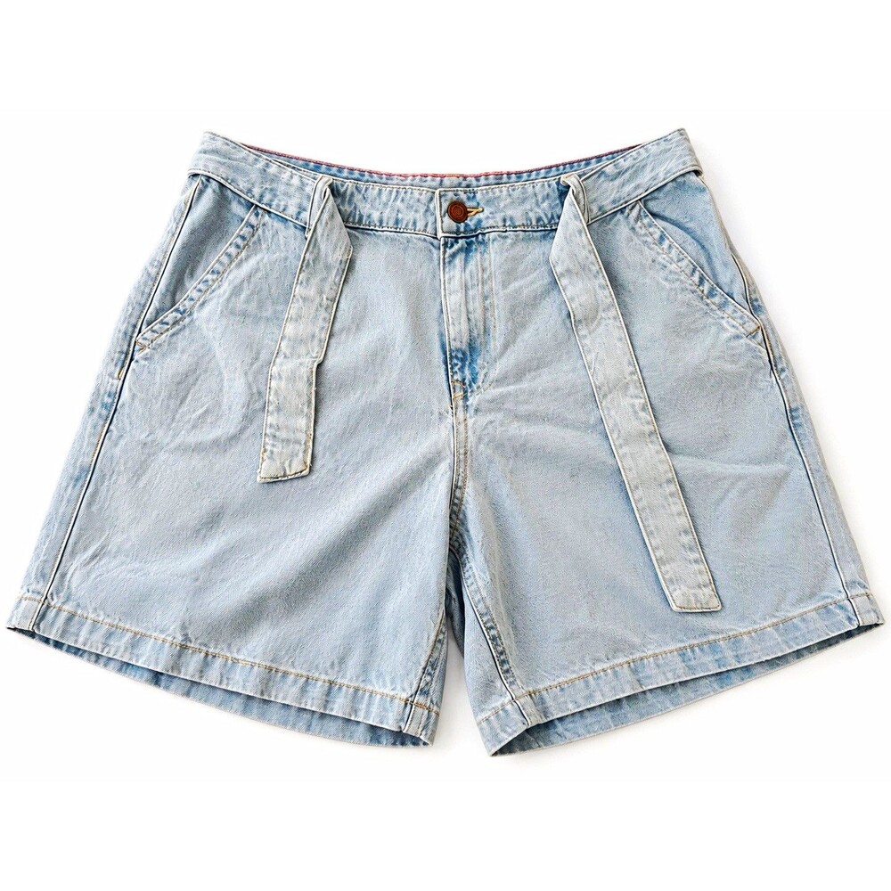 Tommy Hilfiger Women’s Denim Shorts Size 14 Light Wash Y2K Vintage 100% Cotton